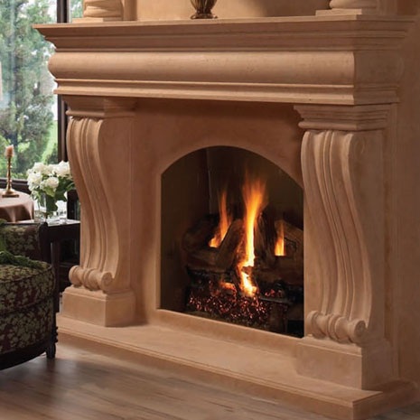 1108.536 Cast stone fireplace mantel