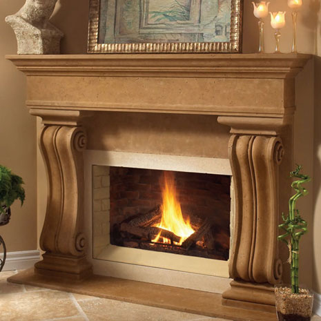 1110.538 Cast stone fireplace mantel