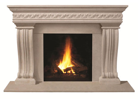 1110S.536 Cast stone fireplace mantel