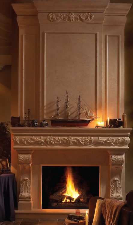 REGAL Cast stone fireplace mantel