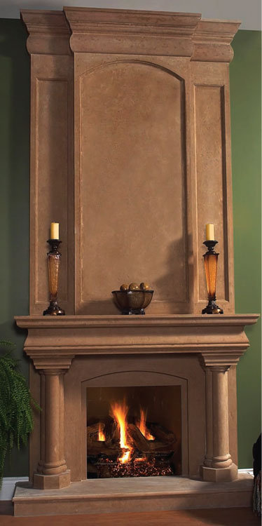 TREVI Cast stone fireplace mantel