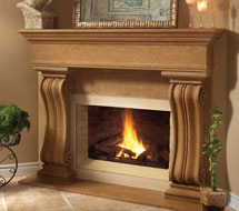 1110.538 stone fireplace mantle surround in Los Angeles