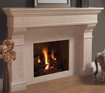 1110.FLUTE.557 stone fireplace mantle surround in Pittsburgh