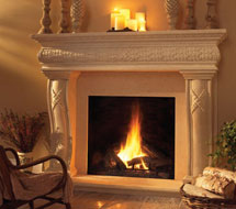 1127.577 stone fireplace mantle surround in Los Angeles