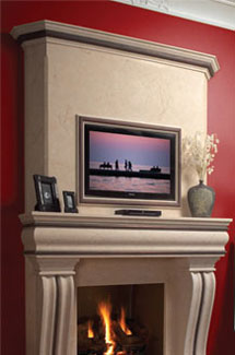 Tuscan stone fireplace overmantle surround direct from us